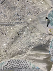 Elegant White Embroidered Kurta