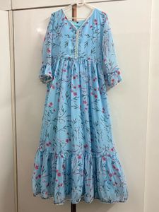 Beautiful Blue Floral Maxi Dress