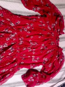 Red Floral Print Dress