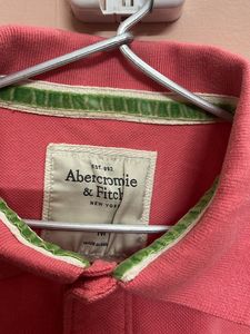 Abercrombie &amp; Fitch Coral Polo Shirt with Moose Lo