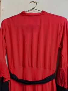Red &amp; Black Ruffled Ethnic top