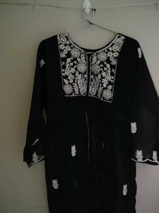 Elegant Black Embroidered Kurta Set