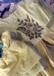 Designer Yellow kurti with plazo