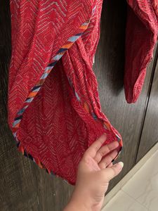 Vibrant Red Printed dhoti Salwar Pants