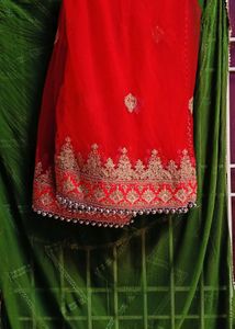 Red &amp; Gold Embroidered Lehenga Choli