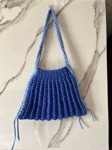 Blue Crocheted Handbag