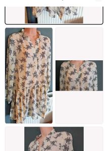 Cream &amp; Black Floral Mini Dress