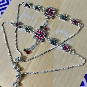 Exquisite Anklets with Square Design