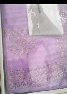 Silver Coin Lilac Embellished Saree combo of 2