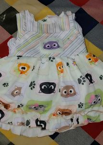 Adorable Cat Print Baby Dress