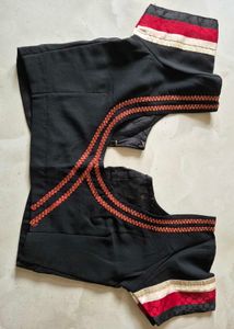 Vibrant Red and black Blouse