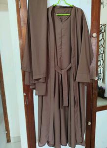 Elegant Brown Abaya Set