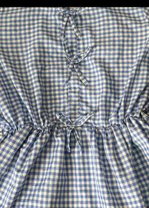 Blue Gingham Puff Sleeve Top
