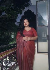 Party wear brown saree with blouse