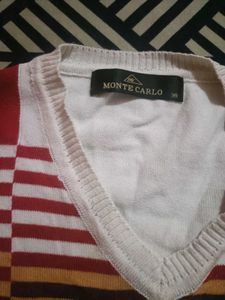 Maroon &amp; White Striped Dress