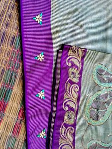 Elegant Purple Embroidered Saree