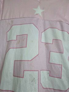 Pink "23" Graphic Jersey Top