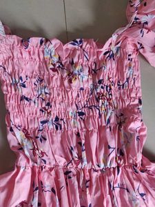 Pink Floral High-Low Dress