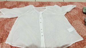 Sheer White Button-Up Shirt