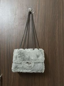never used Fluffy Grey Shoulder Bag