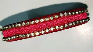Bangles stone chain &amp; Resham one piece hand made