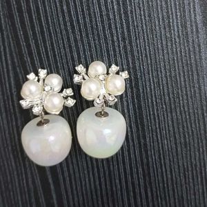 Elegant Pearl &amp; Crystal Drop Earrings