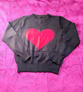 Chic Black Heart Sweater