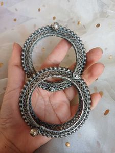 Brass openable Silverlookalike Bangle pair