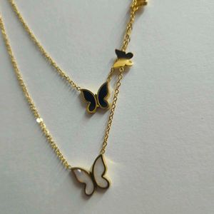 Elegant Butterfly Layered Necklace