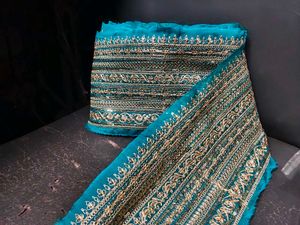 Elegant Teal Sequined Fabric