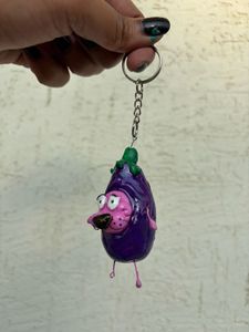 Courage the Cowardly Dog Eggplant Keychain