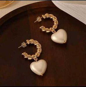 Heart Pearl Hoop Earrings