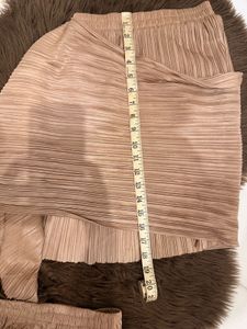 Pleated Co-ord Set - Beige