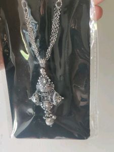 Silver Oxidized Necklace &amp; Earrings Set