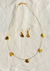 Handmade Invisible necklace with small elephant pe