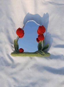 Crocheted Tulip Mirror