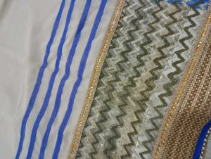 Blue Checked Saree