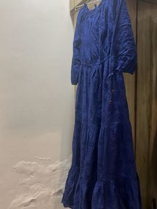 Beautiful Blue Embroidered Maxi Dress