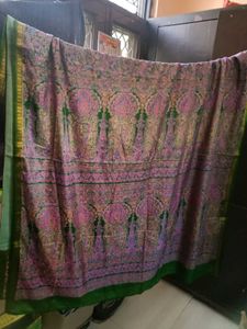 Vibrant Paisley Print Silk Saree