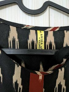 Black Ikat Print Kurta
