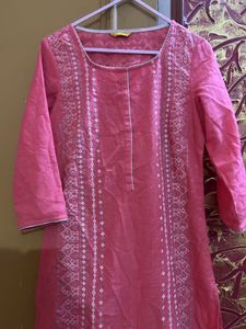 Pink Embroidered Kurta