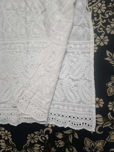 off White Chikankari Embroidered Kurta set