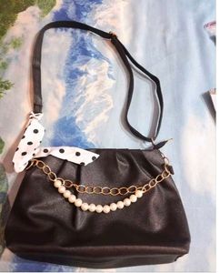 Chic Black Ruched Handbag