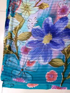Beautiful Floral Print Chiffon Saree