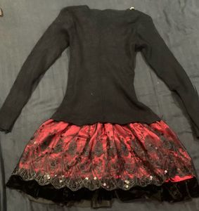 Sexy Gothic Black Ribbed mini dress