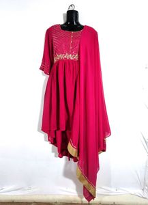 Pink Anarkali Kurti with Dupatta.. aurelia