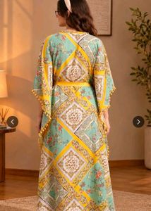 Bohemian Floral Print Kaftan Dress