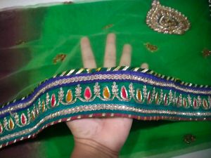 Net 2 Shade Heavy Work Sadi With Stich Blouse