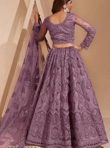 Stunning Lilac Embroidered Lehenga Choli Dupatta