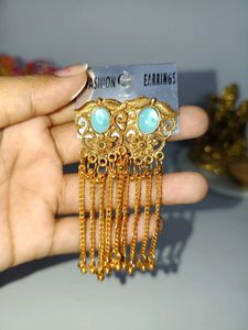 Gold Toned Ethnic Earrings